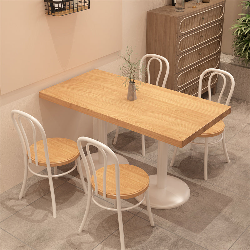 Pino legno moderno set da pranzo con cornice bianca 1/2/3/5 PC Dinette Set per casa