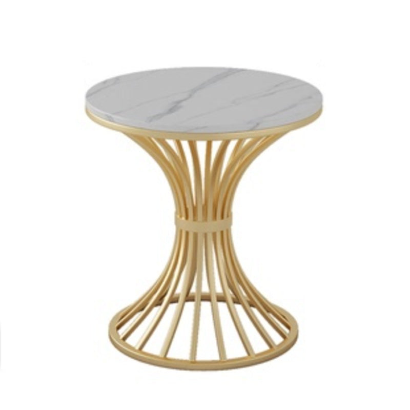 Round Dining Table Set for Home 1/2/3/4/5 Pieces Modern Polished Finish Dinette Set White 24"L x 24"W Clearhalo 'Dining Room Sets' 'Dining Tables & Seating' 'dining_room_set' 'furn' 'furn_dining_room_set' 'Furniture' 'Kitchen & Dining Furniture' 6878759