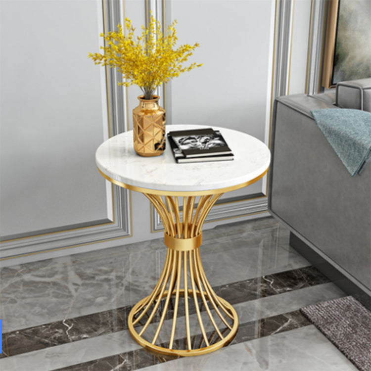 Round Dining Table Set for Home 1/2/3/4/5 Pieces Modern Polished Finish Dinette Set White-Gold 24"L x 24"W Clearhalo 'Dining Room Sets' 'Dining Tables & Seating' 'dining_room_set' 'furn' 'furn_dining_room_set' 'Furniture' 'Kitchen & Dining Furniture' 6878760