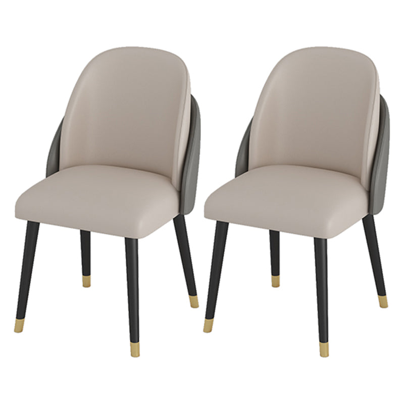 Round Dining Table Set for Home 1/2/3/4/5 Pieces Modern Polished Finish Dinette Set 2 Grey Chairs Clearhalo 'Dining Room Sets' 'Dining Tables & Seating' 'dining_room_set' 'furn' 'furn_dining_room_set' 'Furniture' 'Kitchen & Dining Furniture' 6878766