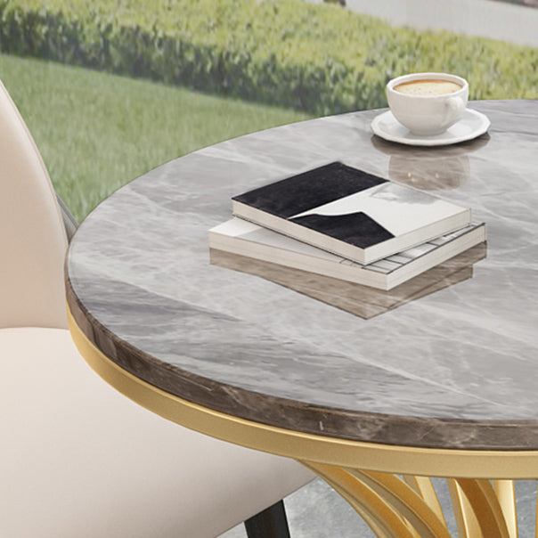 Round Dining Table Set for Home 1/2/3/4/5 Pieces Modern Polished Finish Dinette Set Clearhalo 'Dining Room Sets' 'Dining Tables & Seating' 'dining_room_set' 'furn' 'furn_dining_room_set' 'Furniture' 'Kitchen & Dining Furniture' 6878767
