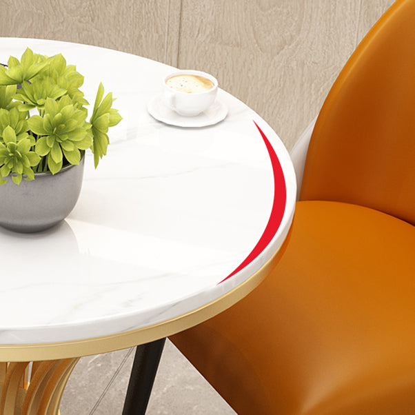 Round Dining Table Set for Home 1/2/3/4/5 Pieces Modern Polished Finish Dinette Set Clearhalo 'Dining Room Sets' 'Dining Tables & Seating' 'dining_room_set' 'furn' 'furn_dining_room_set' 'Furniture' 'Kitchen & Dining Furniture' 6878768