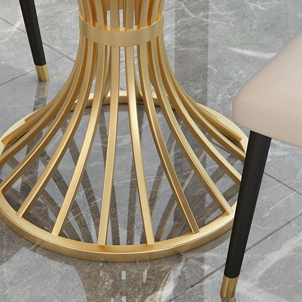 Round Dining Table Set for Home 1/2/3/4/5 Pieces Modern Polished Finish Dinette Set Clearhalo 'Dining Room Sets' 'Dining Tables & Seating' 'dining_room_set' 'furn' 'furn_dining_room_set' 'Furniture' 'Kitchen & Dining Furniture' 6878769