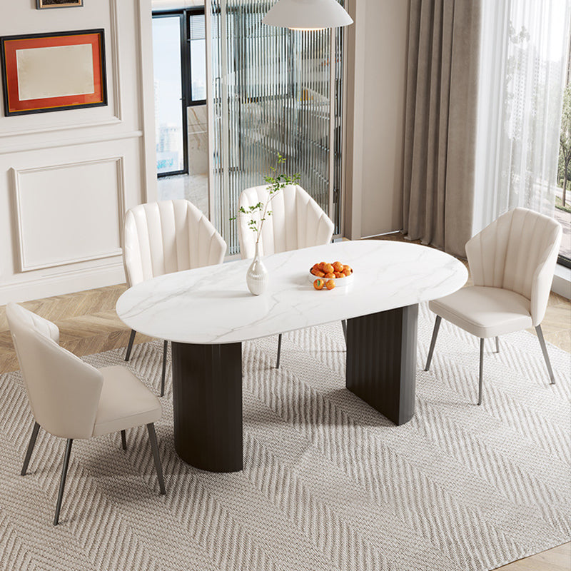 Sala da pranzo tavolo da cucina ovale doppio piedistallo tavolo da pranzo