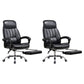 Padded Arms Leather Desk Chair Modern No Distressing Ergonomic Office Chair with Wheels