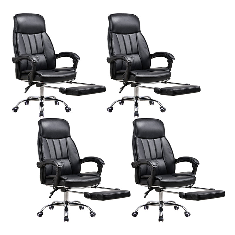 Chaise de bureau en cuir rembourrée moderne sans chaise de bureau ergonomique pénible avec roues