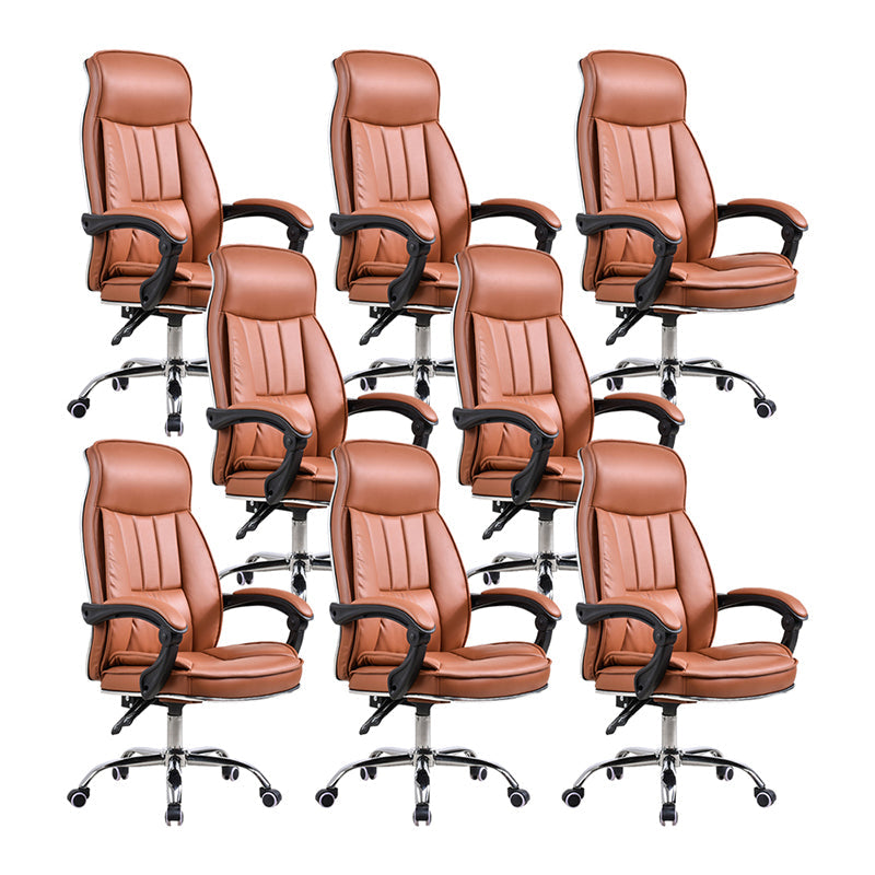 Chaise de bureau en cuir rembourrée moderne sans chaise de bureau ergonomique pénible avec roues