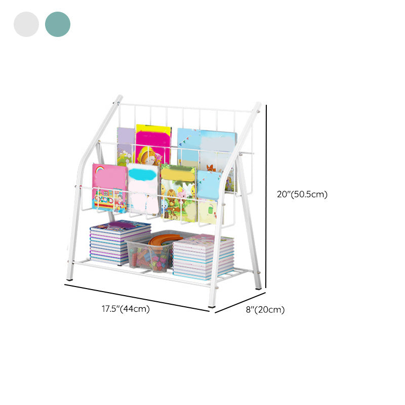 Scandinavian Bookshelf Standard Metal Open Back Bookcase with Shelves Clearhalo 'Bookcases' 'furn' 'furn_bookcases' 'Furniture' 'Office Furniture' 6879244