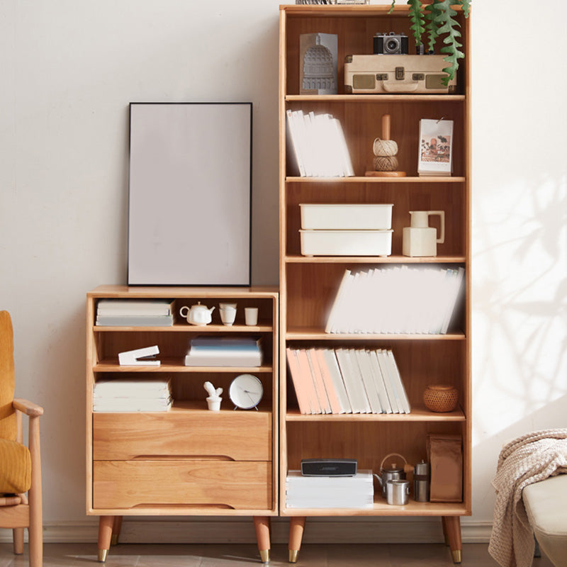 Wooden Standard Bookcase Scandinavian Closed Back Bookshelf with Shelves Clearhalo 'Bookcases' 'furn' 'furn_bookcases' 'Furniture' 'Office Furniture' 6879246