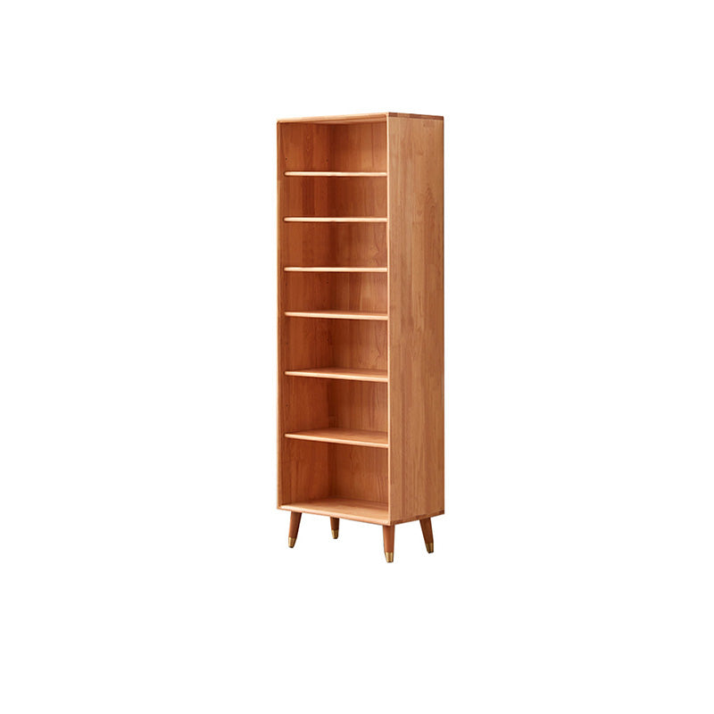 Wooden Standard Bookcase Scandinavian Closed Back Bookshelf with Shelves 16"L x 12"W x 69"H Natural Clearhalo 'Bookcases' 'furn' 'furn_bookcases' 'Furniture' 'Office Furniture' 6879248