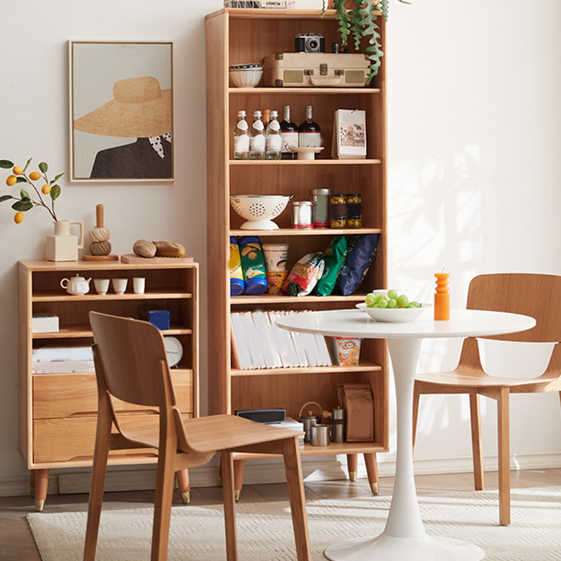 Wooden Standard Bookcase Scandinavian Closed Back Bookshelf with Shelves Clearhalo 'Bookcases' 'furn' 'furn_bookcases' 'Furniture' 'Office Furniture' 6879257