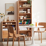 Wooden Standard Bookcase Scandinavian Closed Back Bookshelf with Shelves Clearhalo 'Bookcases' 'furn' 'furn_bookcases' 'Furniture' 'Office Furniture' 6879257