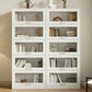 Modern Engineered Wood Bookcase Standard White Bookshelf with Cabinets