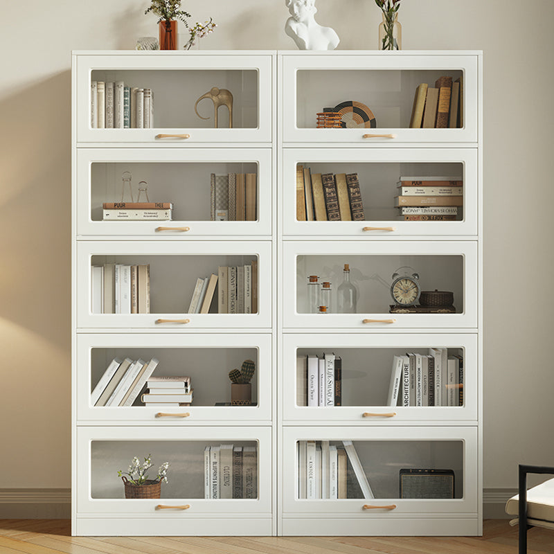 Bibliothèque en bois d'ingénierie moderne standard étagère blanche avec armoires