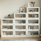 Modern Engineered Wood Bookcase Standard White Bookshelf with Cabinets