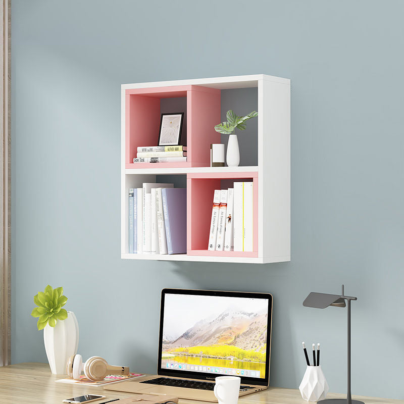 Bibliothèque flottante en bois d'ingénierie contemporain fermé étagère