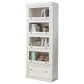 Wood Standard Bookshelf Contemporary Closed Back Bookcase with Drawers