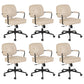 Padded Arms Desk Chair Modern No Distressing Leather Ergonomic Chair with Wheels Off-White 6 Piece Set Black Clearhalo 'furn' 'furn_office_chair' 'Furniture' 'Office Chairs' 'Office Furniture' 'office_chair' 6879556
