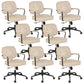Padded Arms Desk Chair Modern No Distressing Leather Ergonomic Chair with Wheels Off-White 8 Piece Set Black Clearhalo 'furn' 'furn_office_chair' 'Furniture' 'Office Chairs' 'Office Furniture' 'office_chair' 6879557