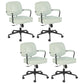 Padded Arms Desk Chair Modern No Distressing Leather Ergonomic Chair with Wheels Green 4 Piece Set Black Clearhalo 'furn' 'furn_office_chair' 'Furniture' 'Office Chairs' 'Office Furniture' 'office_chair' 6879561