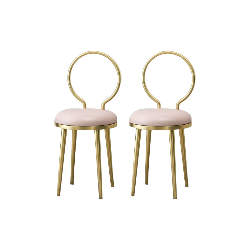 Sedia laterale in stile glam in metallo aperto sedia da pranzo con gambe dorate