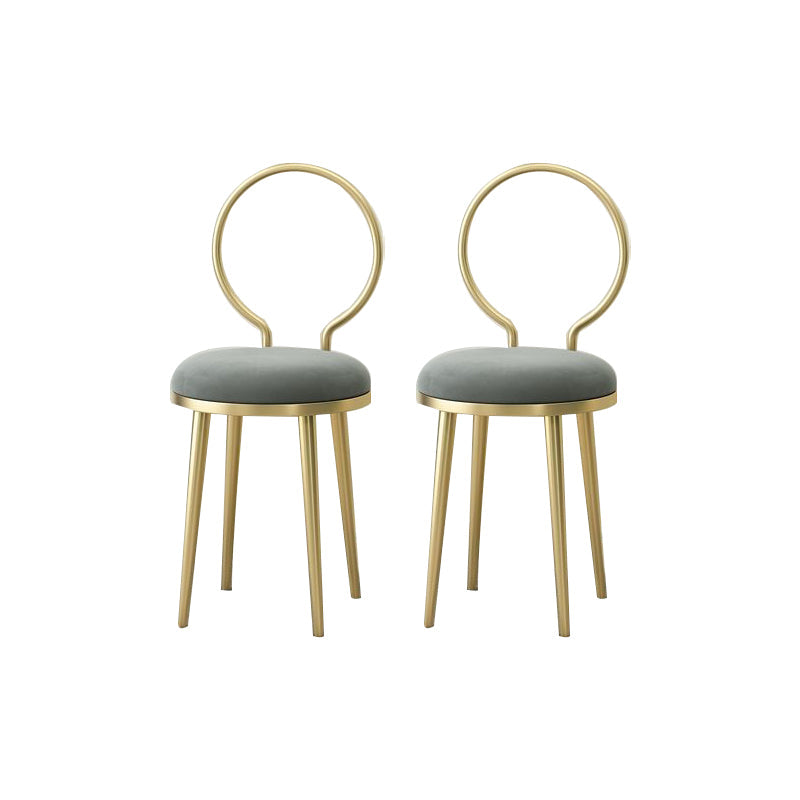 Sedia laterale in stile glam in metallo aperto sedia da pranzo con gambe dorate