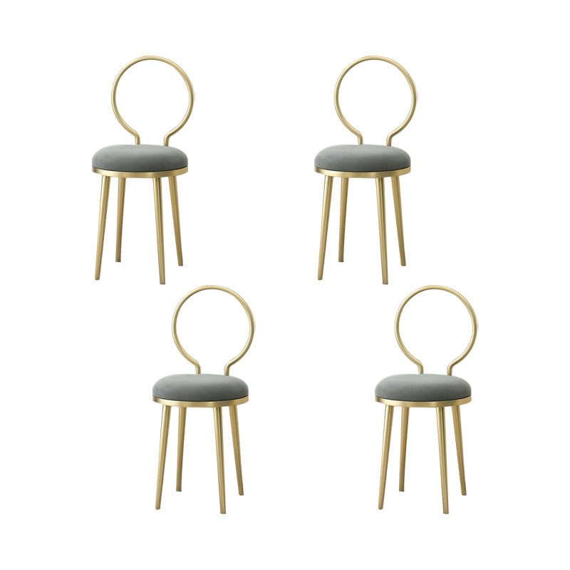 Sedia laterale in stile glam in metallo aperto sedia da pranzo con gambe dorate