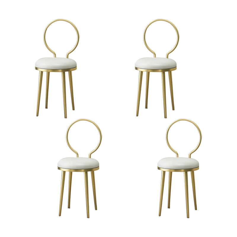 Sedia laterale in stile glam in metallo aperto sedia da pranzo con gambe dorate