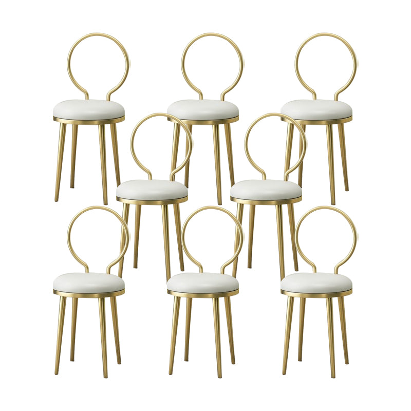 Sedia laterale in stile glam in metallo aperto sedia da pranzo con gambe dorate