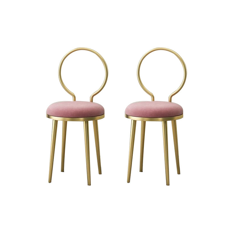 Sedia laterale in stile glam in metallo aperto sedia da pranzo con gambe dorate