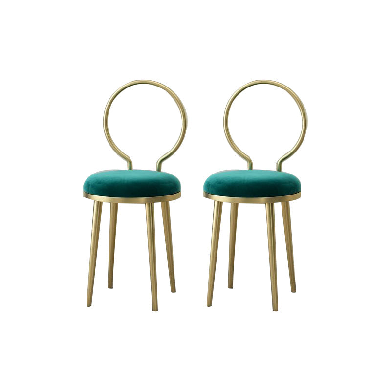 Sedia laterale in stile glam in metallo aperto sedia da pranzo con gambe dorate