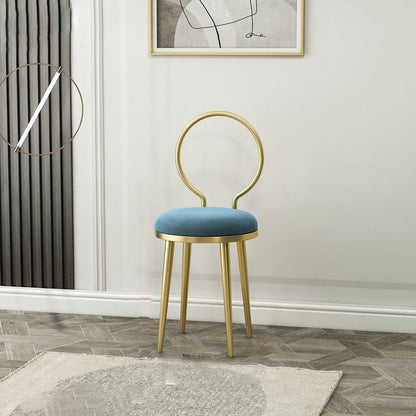 Sedia laterale in stile glam in metallo aperto sedia da pranzo con gambe dorate