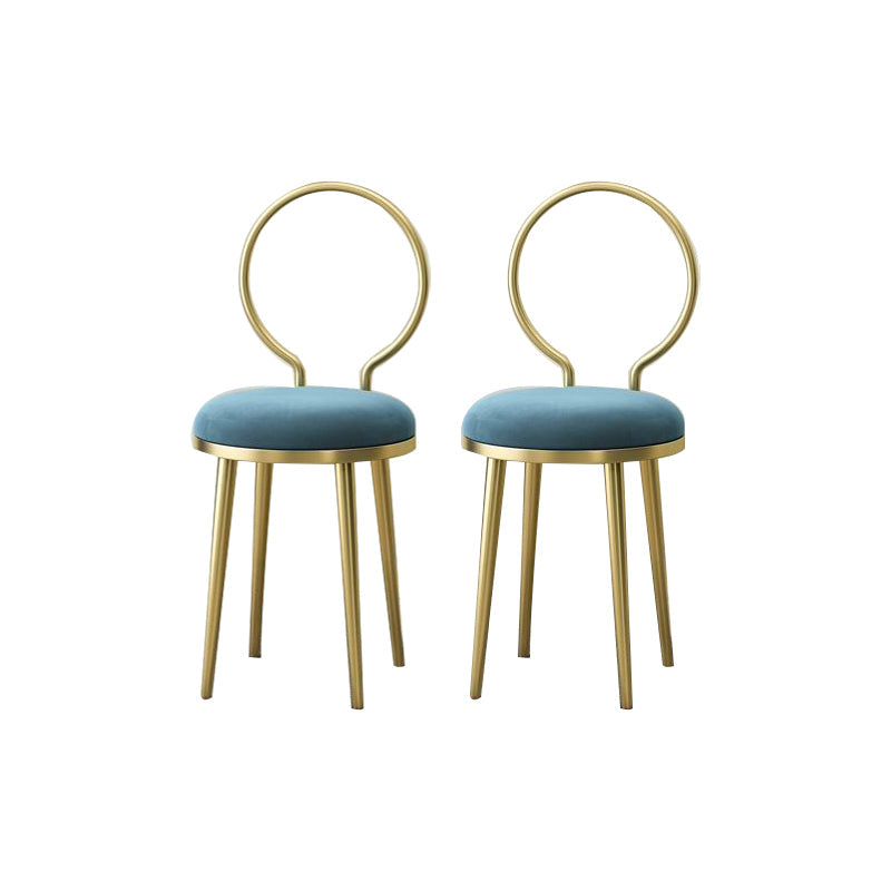 Sedia laterale in stile glam in metallo aperto sedia da pranzo con gambe dorate