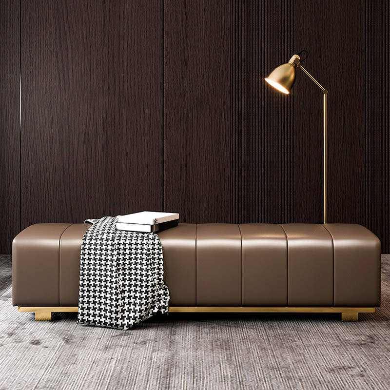 Rectangle Bedroom Bench Modern Metal Seating Bench with Upholstered 55"L x 20"W x 18"H Clearhalo 'Benches' 'Chairs & Seating' 'furn' 'furn_benches' 'Furniture' 'Living Room Furniture' 6880439