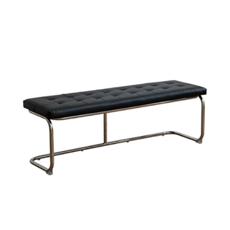 Industrial Entryway Bench Metal Seating Bench with Upholstered , 15.6-inch Width Black Clearhalo 'Benches' 'Chairs & Seating' 'furn' 'furn_benches' 'Furniture' 'Living Room Furniture' 6880457