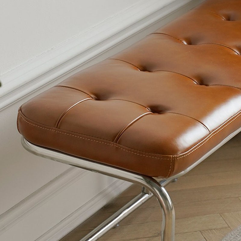 Industrial Entryway Bench Metal Seating Bench with Upholstered , 15.6-inch Width Clearhalo 'Benches' 'Chairs & Seating' 'furn' 'furn_benches' 'Furniture' 'Living Room Furniture' 6880463