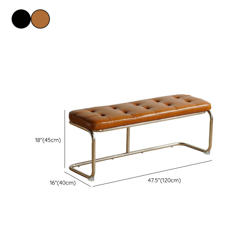 Industrial Entryway Bench Metal Seating Bench with Upholstered , 15.6-inch Width Clearhalo 'Benches' 'Chairs & Seating' 'furn' 'furn_benches' 'Furniture' 'Living Room Furniture' 6880469