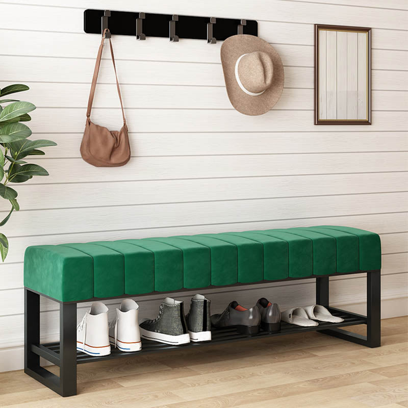 Metal Entryway Bench Modern Seating Bench with Shoe Storage , 13.65-inch W Green Clearhalo 'Benches' 'Chairs & Seating' 'furn' 'furn_benches' 'Furniture' 'Living Room Furniture' 6880515