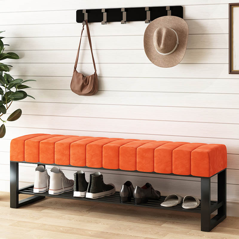 Metal Entryway Bench Modern Seating Bench with Shoe Storage , 13.65-inch W Orange Clearhalo 'Benches' 'Chairs & Seating' 'furn' 'furn_benches' 'Furniture' 'Living Room Furniture' 6880516