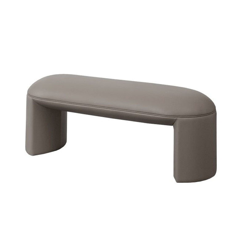 Modern Entryway Bench Solid Color Seating Bench with Upholstered , 17.55-inch W 47"L x 18"W x 17"H Grey Clearhalo 'Benches' 'Chairs & Seating' 'furn' 'furn_benches' 'Furniture' 'Living Room Furniture' 6880533