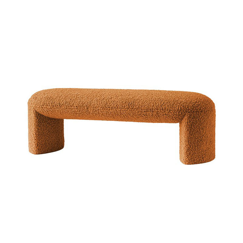 Modern Entryway Bench Solid Color Seating Bench with Upholstered , 17.55-inch W 47"L x 18"W x 17"H Orange Clearhalo 'Benches' 'Chairs & Seating' 'furn' 'furn_benches' 'Furniture' 'Living Room Furniture' 6880534