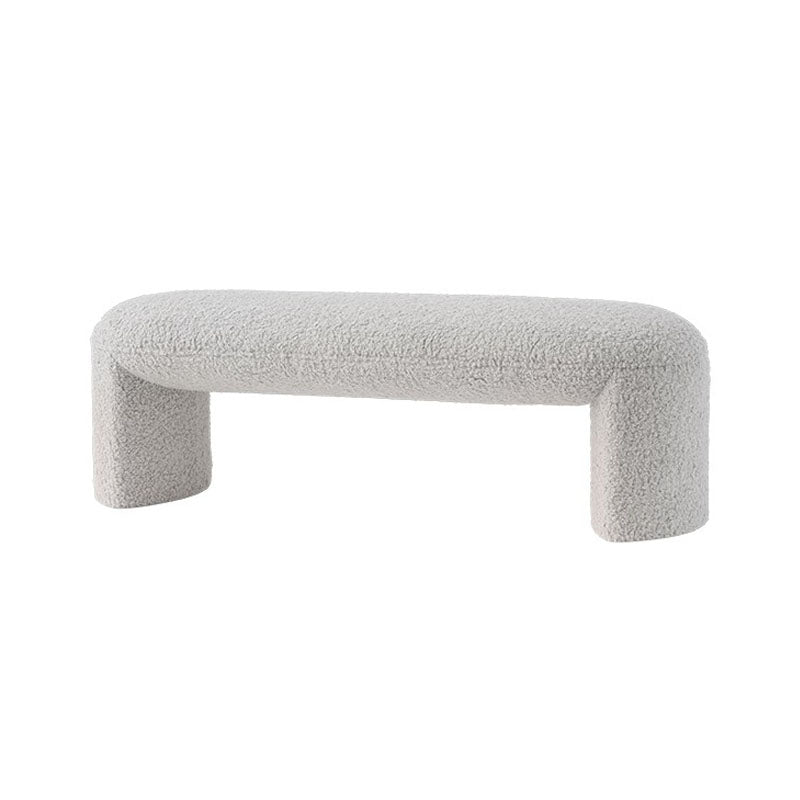 Modern Entryway Bench Solid Color Seating Bench with Upholstered , 17.55-inch W 47"L x 18"W x 17"H White Clearhalo 'Benches' 'Chairs & Seating' 'furn' 'furn_benches' 'Furniture' 'Living Room Furniture' 6880543