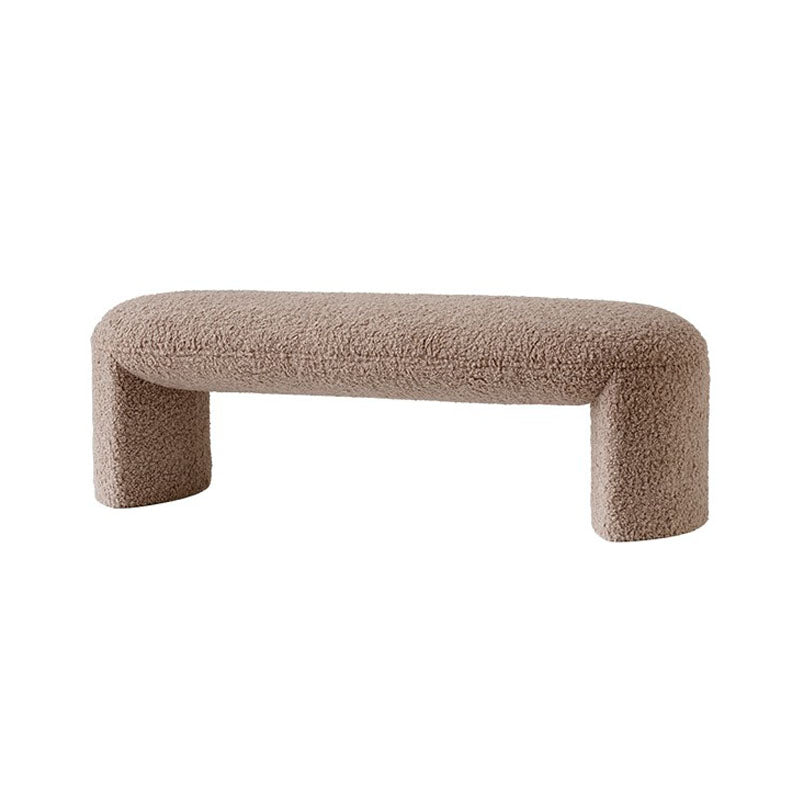 Modern Entryway Bench Solid Color Seating Bench with Upholstered , 17.55-inch W 47"L x 18"W x 17"H Beige Clearhalo 'Benches' 'Chairs & Seating' 'furn' 'furn_benches' 'Furniture' 'Living Room Furniture' 6880545