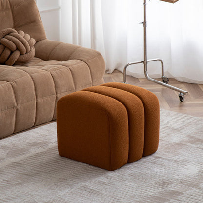 Modern Entryway Bench Solid Color Seating Bench with Upholstered , 17.55-inch W 18"L x 18"W x 15"H Orange Clearhalo 'Benches' 'Chairs & Seating' 'furn' 'furn_benches' 'Furniture' 'Living Room Furniture' 6880553