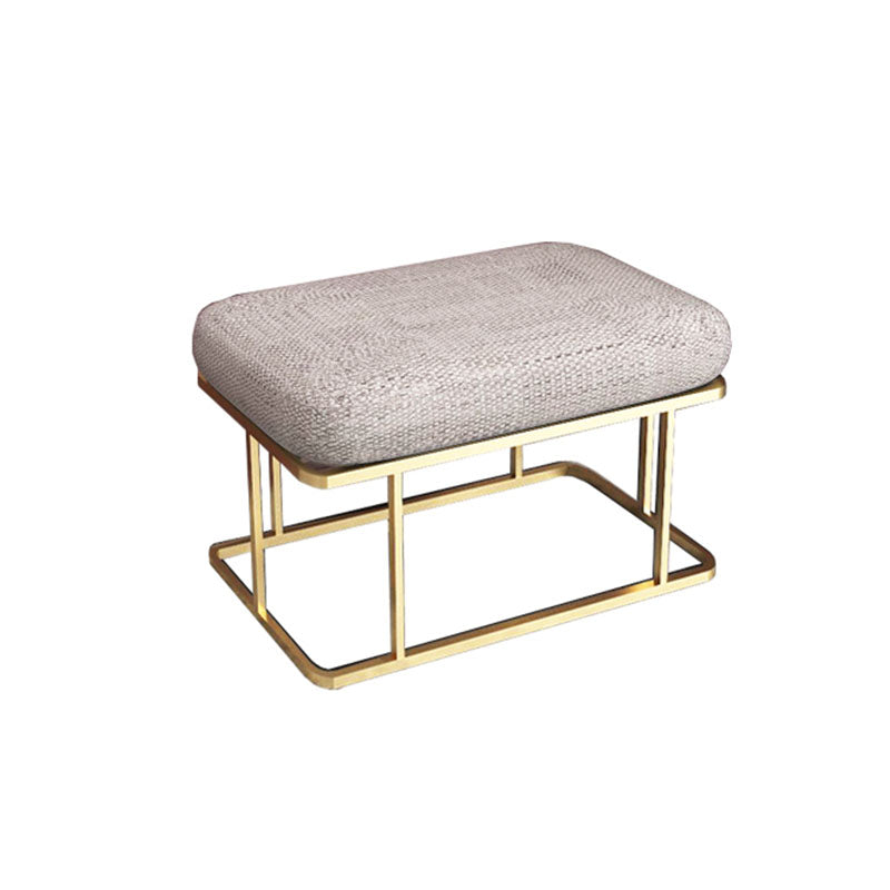Metal Entryway Bench Modern Rectangle Seating Bench with Upholstered 24"L x 15"W x 17"H Gray Gold Clearhalo 'Benches' 'Chairs & Seating' 'furn' 'furn_benches' 'Furniture' 'Living Room Furniture' 6880598
