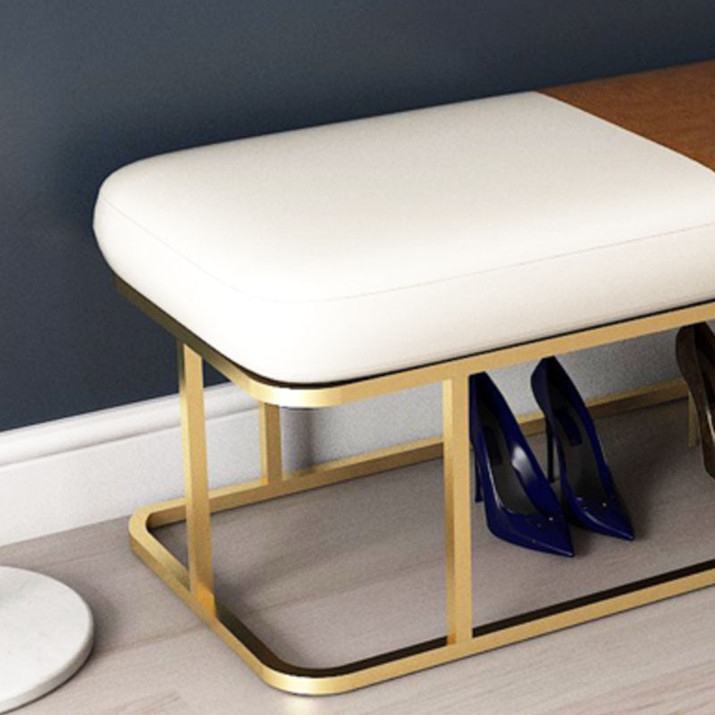 Metal Entryway Bench Modern Rectangle Seating Bench with Upholstered Clearhalo 'Benches' 'Chairs & Seating' 'furn' 'furn_benches' 'Furniture' 'Living Room Furniture' 6880608