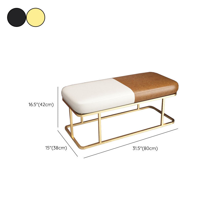 Metal Entryway Bench Modern Rectangle Seating Bench with Upholstered Clearhalo 'Benches' 'Chairs & Seating' 'furn' 'furn_benches' 'Furniture' 'Living Room Furniture' 6880612