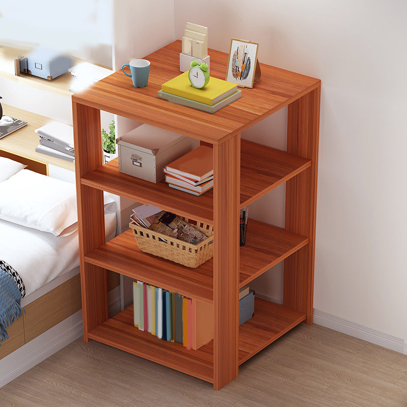 Engineered Wood Bookshelf Standard Scandinavian Open Back Bookcase 15.7"L x 15.7"W x 23.6"H Red Wood 4 Clearhalo 'Bookcases' 'furn' 'furn_bookcases' 'Furniture' 'Office Furniture' 6880702