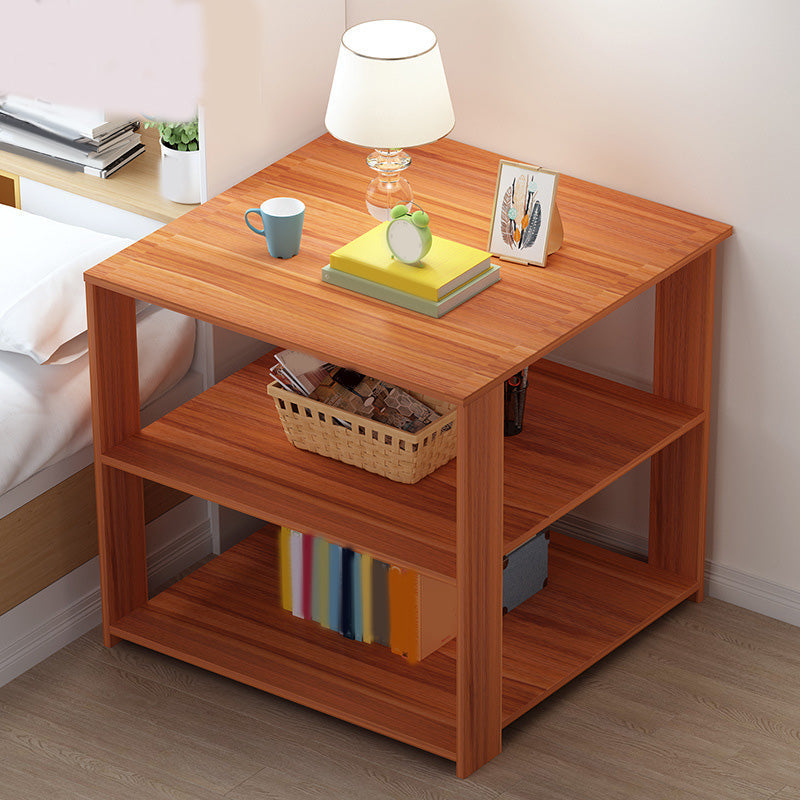 Engineered Wood Bookshelf Standard Scandinavian Open Back Bookcase 19"L x 19"W x 19"H Red Wood 3 Clearhalo 'Bookcases' 'furn' 'furn_bookcases' 'Furniture' 'Office Furniture' 6880704