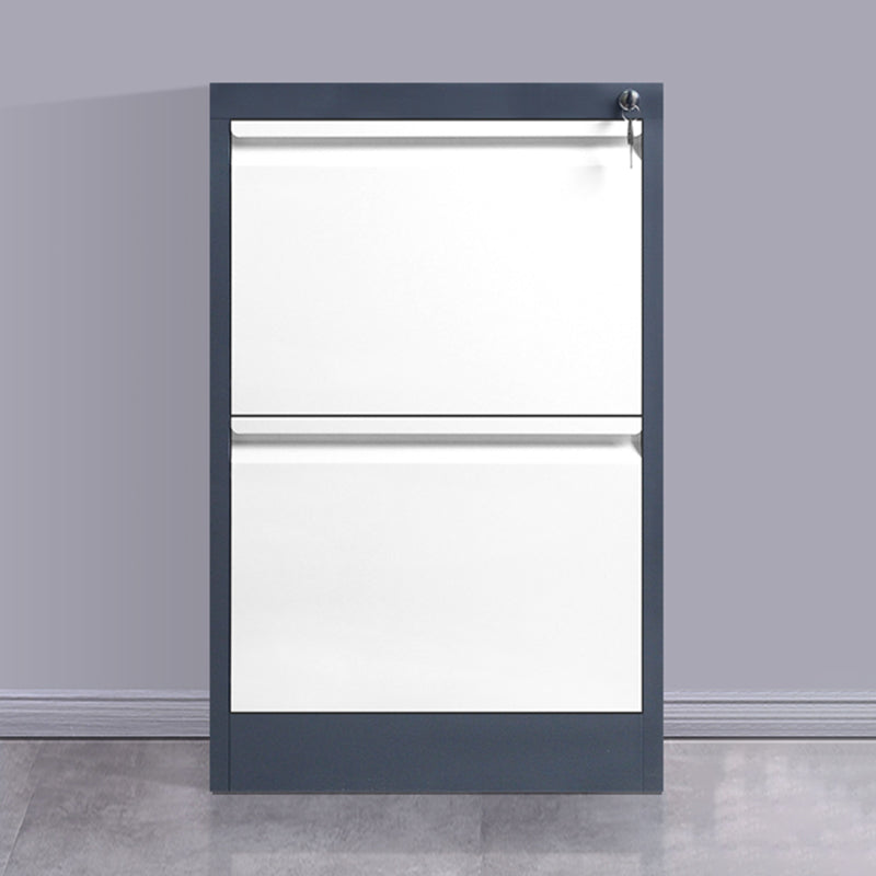 Modern Metal File Cabinet Pure Color Filing Cabinet for Home Office Gray-White 2 Clearhalo 'Filing Cabinets' 'filling_cabinets' 'furn' 'furn_filling_cabinets' 'Furniture' 'Office Furniture' 6880979